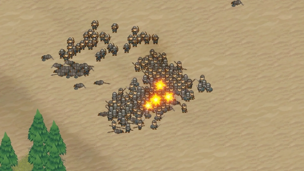 砂漠での大規模戦闘シーン
