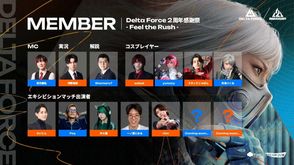Delta Force 2周年感謝祭出演ゲスト