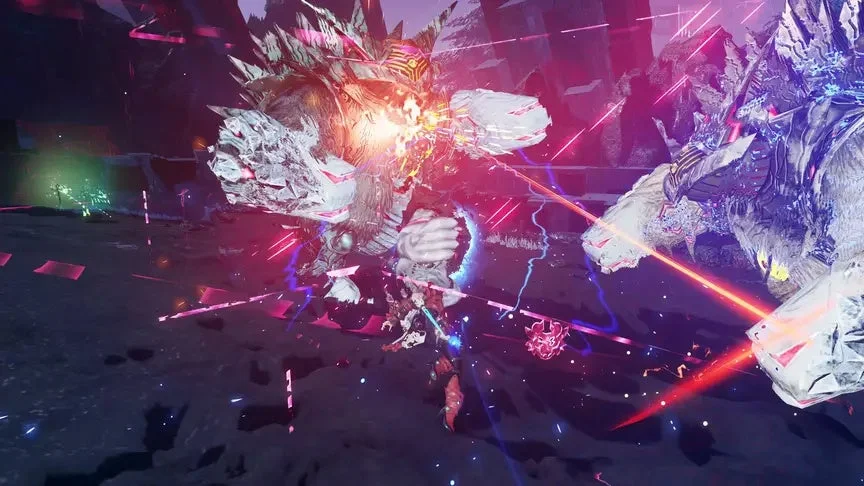 激しい戦闘が繰り広げられているゲーム画面