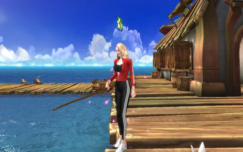 釣りを楽しむアバター