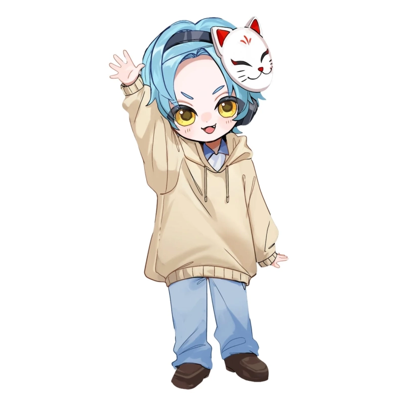 アニメキャラクター、キツネ面