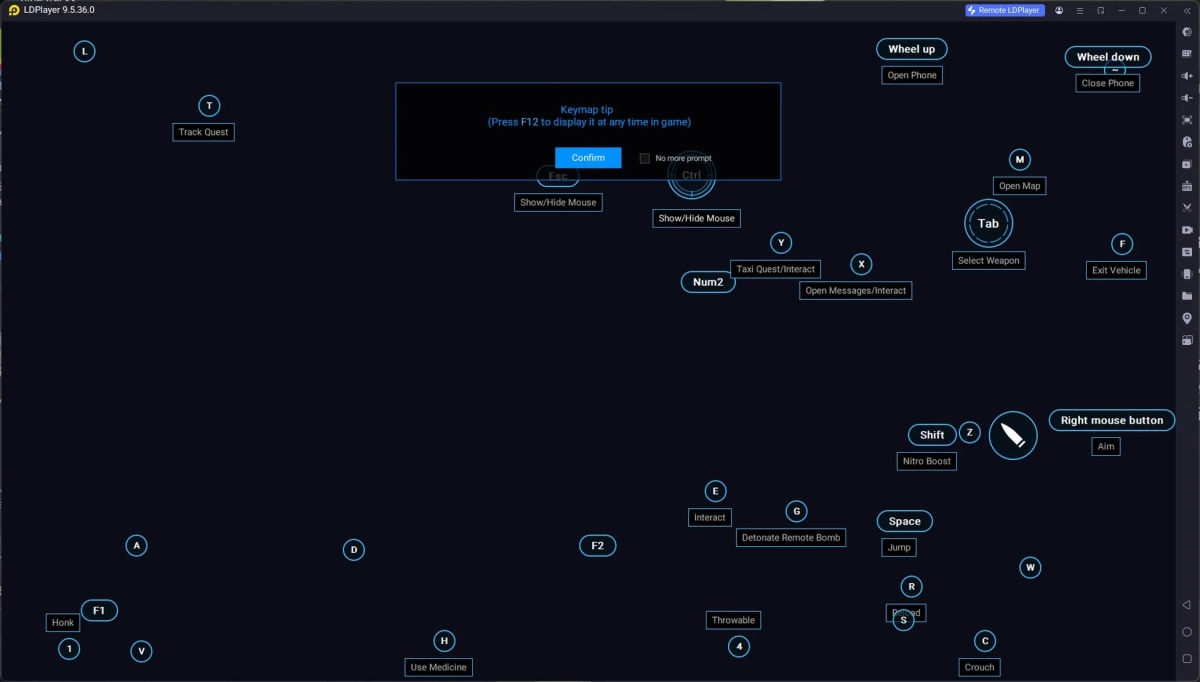LDPlayerのキーマップ設定