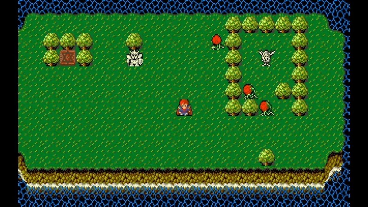 主人公が緑豊かな島にいるドット絵