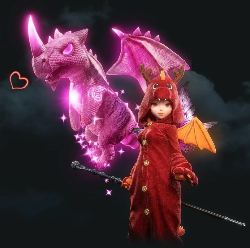 CBT特典のキャラクターとドラゴン