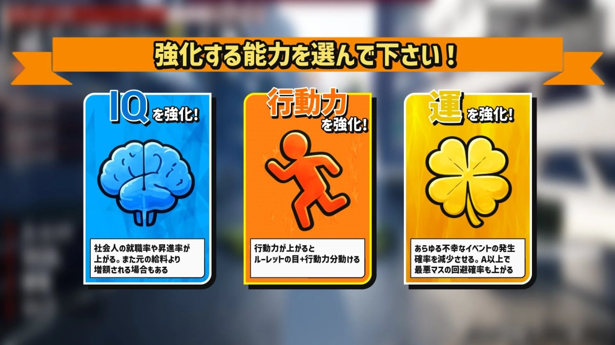 ゲーム画面:能力強化選択